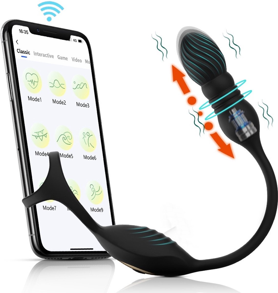 Lzwintrading - Prostaat Vibrator Mannen met App Control - Prostaat Stimulator - met 9 Vibratie Modi - Anaal Dildo - Prostate Massager met Cockringen - Vibrators voor Vrouwen & Mannen - Sex Toys voor Koppels - Vibrerende Buttplug