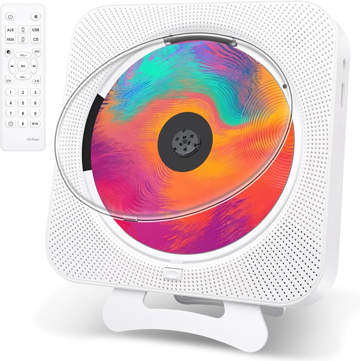 Draagbare cd-speler - Muziekspeler - Muziek luisteren - Met Bluetooth - 1 schijf - Wit