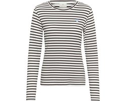 Kaffe Liddy T-Shirt Dames T-shirt - Chalk / Brown - Blue Heart