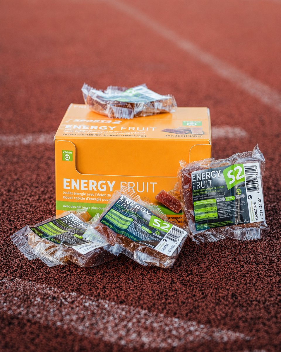 Sports2 Energy Fruit Bar | Energiereep met Fruit | Sportvoeding voor Wielrennen, Hardlopen en Duursport 60x25gr