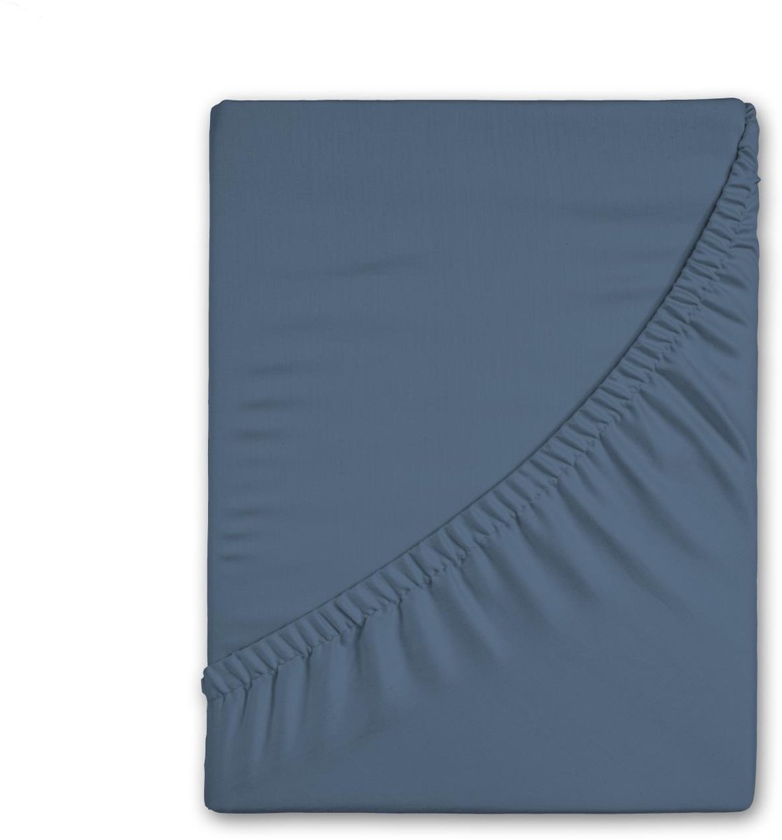 HIP hoeslaken effen kleur - 2 persoons 140x200 cm - Blauw - 100% Katoen satijn