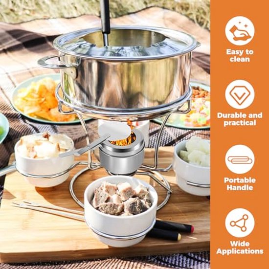 Brandstofhouders - Warmhoudbak - Buffet Verwarmen - Veiligheidsafdekking - 6 stuks - Zilver — afbeelding 5