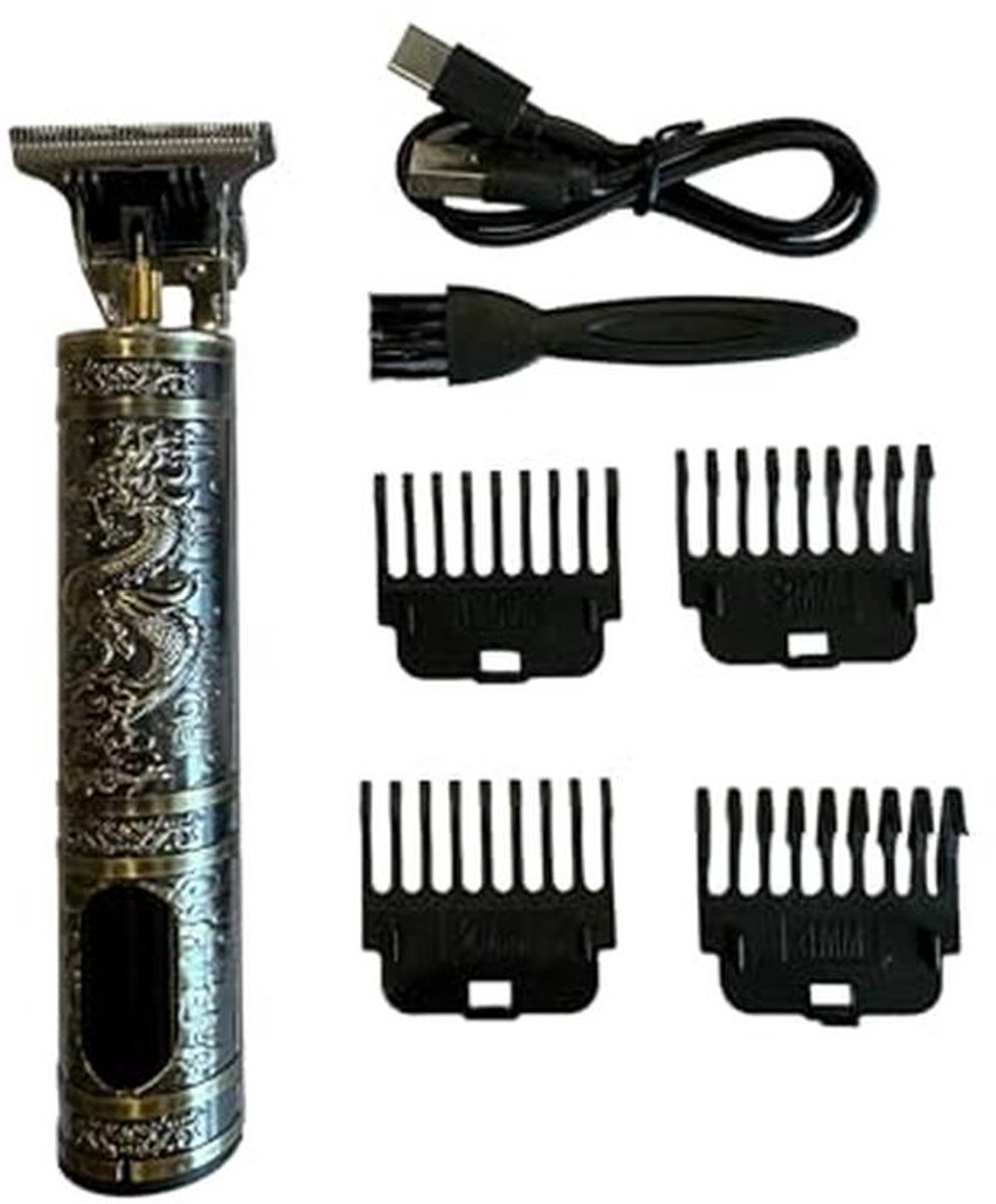 Baard trimmer - Haar trimmer - Persoonlijke verzorging - Vintage design - 4 kammen - Zilverkleurig