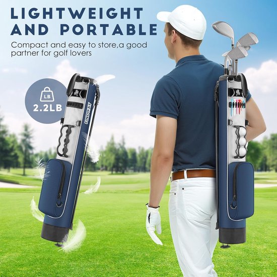 Golf Stand Tas - Draagbare Golftas - Oefenen op Driving Range - Lichtgewicht Ontwerp - 80 cm Hoog - Blauw — afbeelding 3