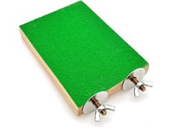 Vogel Zitstok Platform - Hout Vogel Speelgoed - Vogelkooi Inrichting - Natuurlijk Hout Grit - 13 x 9 cm - Groen