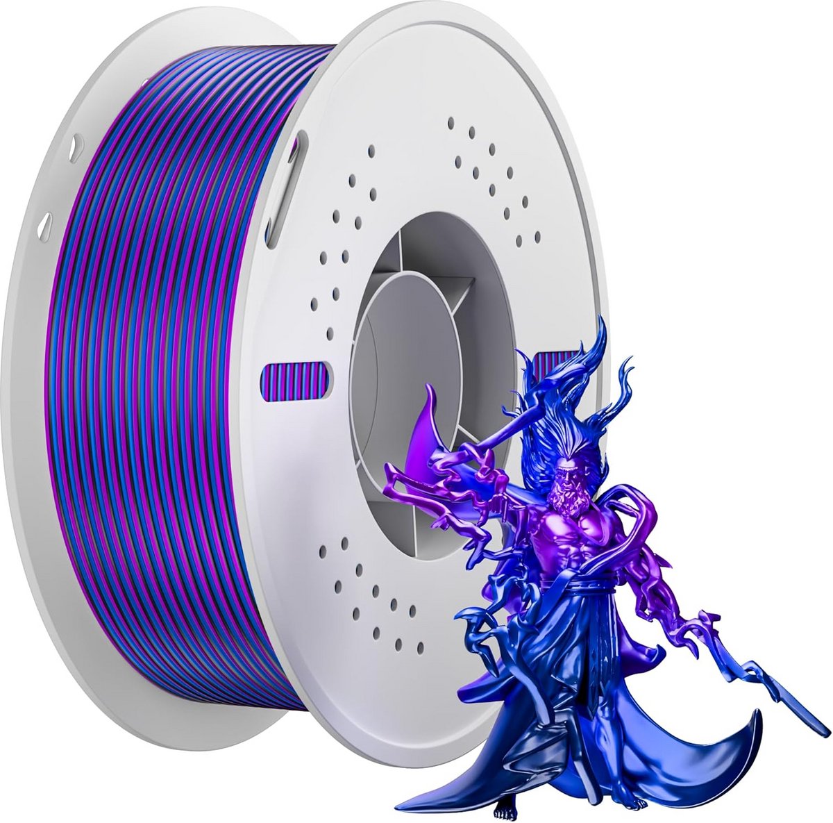 3D Printer Filament - PLA Garen - Decoratie Maken - Aurora Kleurverloop - 1.1kg - Blauw Paars Zwart