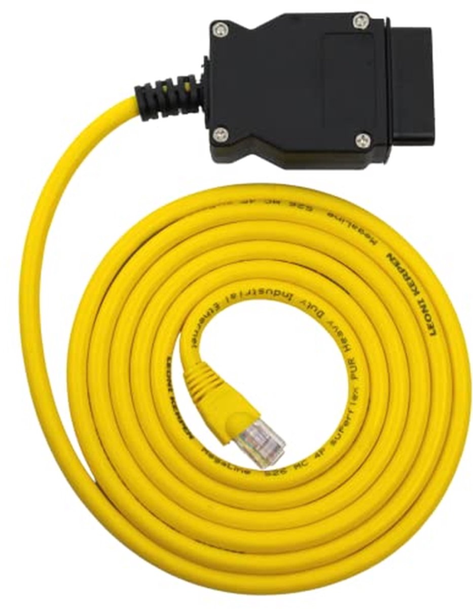 OBD Kabel - Diagnosekabel Auto - Voertuig Codering - Ethernet naar OBD - 2 Meter - Geel