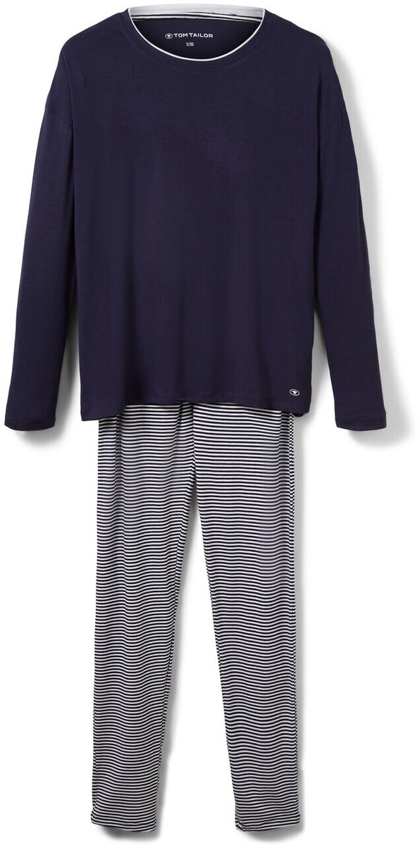 Tom Tailor - Pyjamaset met gestreepte broek - Maat 44 - blue ring