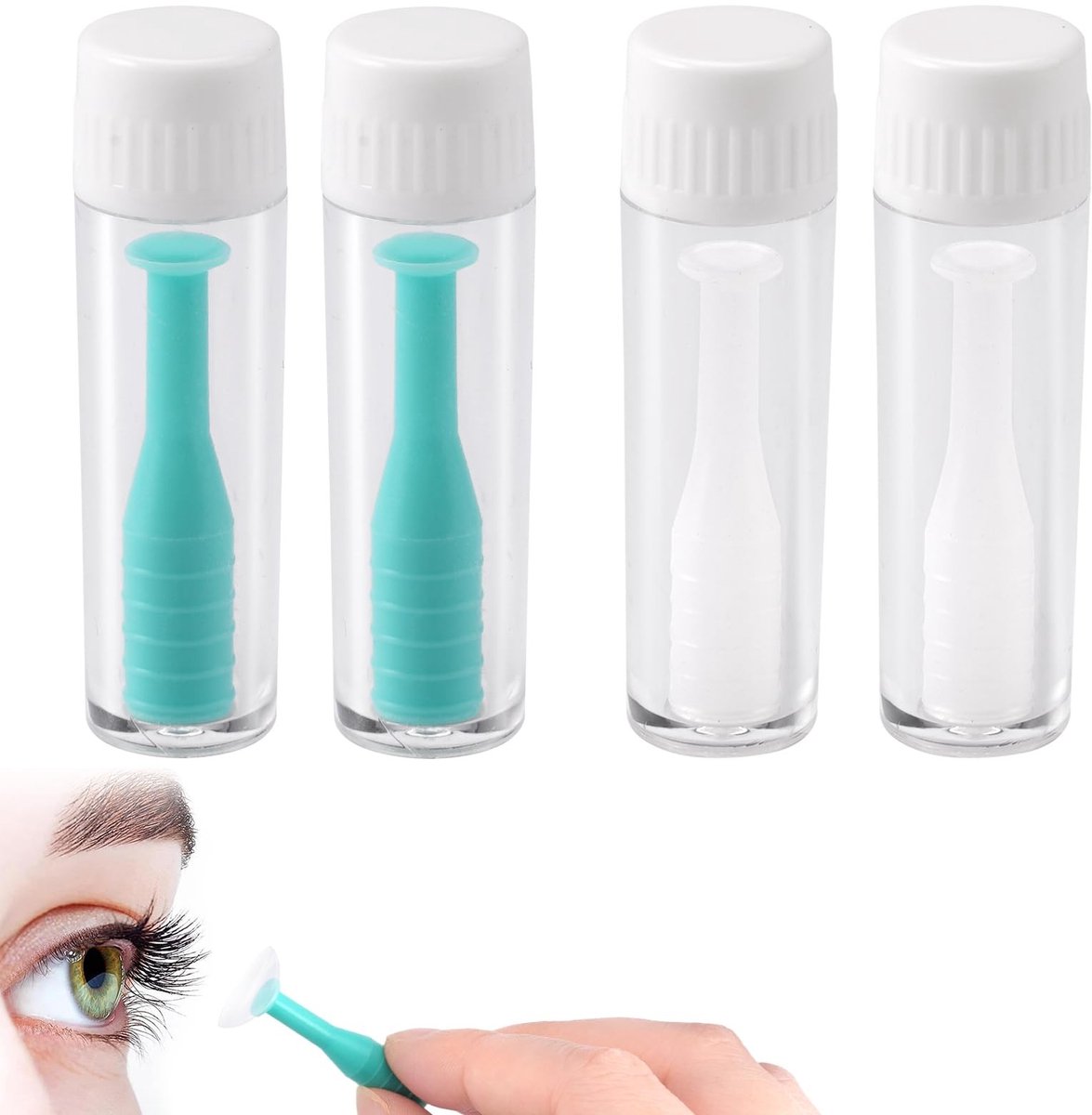 Dailygoods- Contactlenzenverwijderaar - Siliconen Zuiger - Zachte Applicator - Verwijderingsgereedschap - Ooglenzen Verwijderen - Voor Thuis/Op Reis - Lenzenapplicator