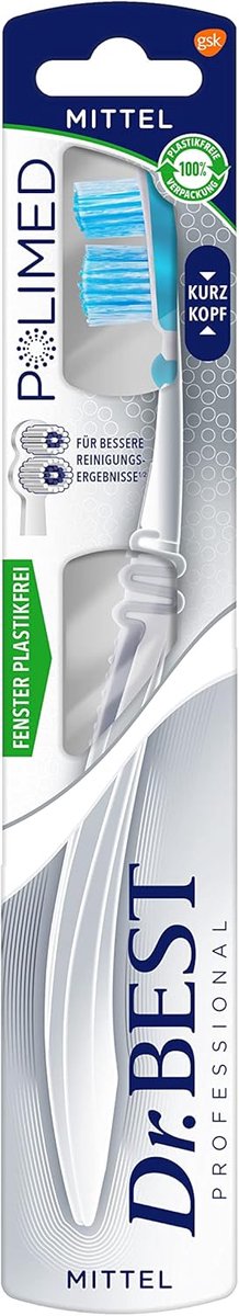 Handtandenborstel korte kop - Mondverzorging - Grondige reiniging - Aangepaste borstelsnede - 1 stuk - Diverse kleuren