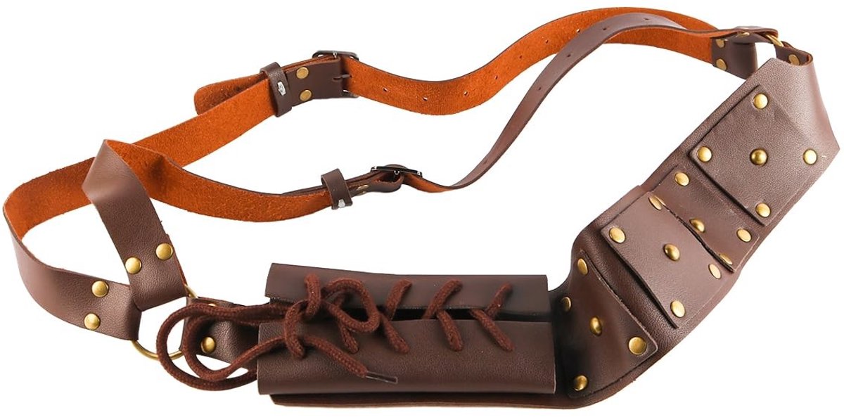 Dailygoods- Holster Verstelbaar - Middeleeuwse Crossbody Riem - Lederen Schouderschede - Duurzaam Ontwerp - Lichtgewicht - Geschikt Voor Rollenspel - Schoudertas