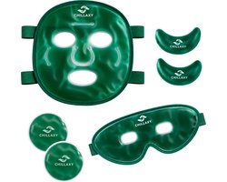 Chillaxy - Koelmasker set - Cold masker - Migraine masker - Oogmasker - ijsmasker - Gezichtsmasker - Groen