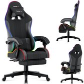 Huzaro Force 4.7 RGB Ergonomische Gamestoel - Met LED Verlichting & Afstandsbediening - Mesh Zwart