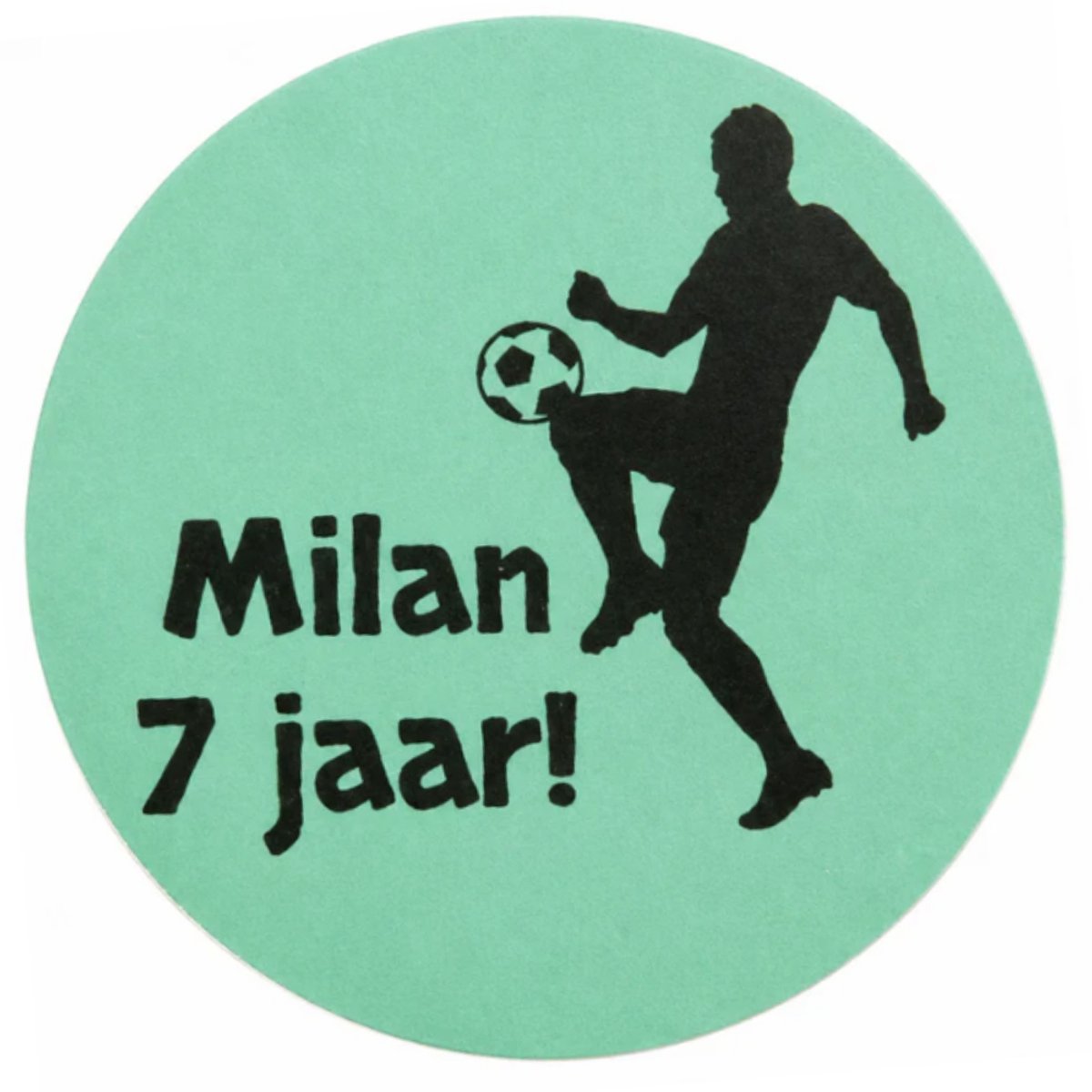 30 Traktatie Stickers | Voetbal | Stuur Naam & Leeftijd naar info@ jmwoods.nl | 5x5 cm | Ronde stickers | 30 stuks