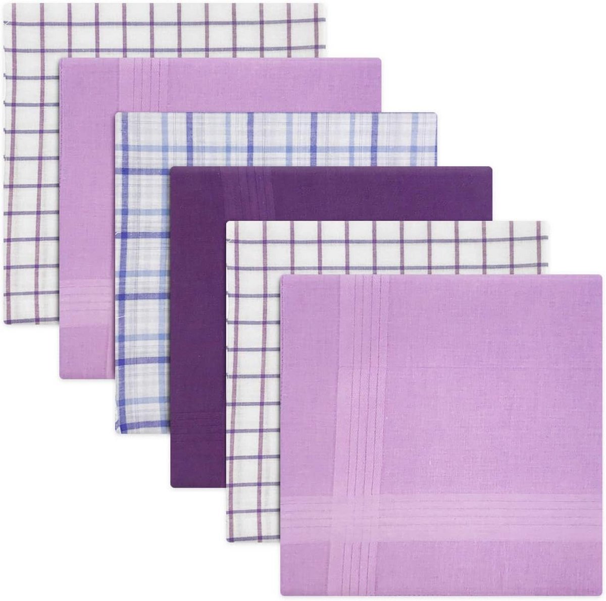 Zakdoeken Heren - Zakdoek Set - Dagelijks Gebruik - 100% Katoen - 40 x 40 cm - Blauw Paars