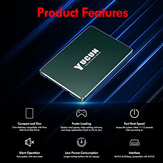 Interne SSD - Opslag Schijf - Snellere Prestaties - 3D NAND Flash - 512 GB - Zwart — afbeelding 4