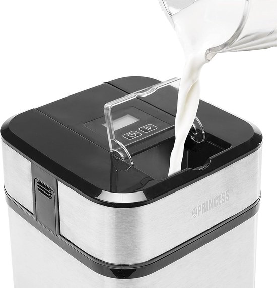 Roomijsmachine 1,5 Liter - Voor Roomijs, Frozen Yoghurt & Sorbet - Digitaal Display - Koelelement - Zilver - Ijs — afbeelding 4