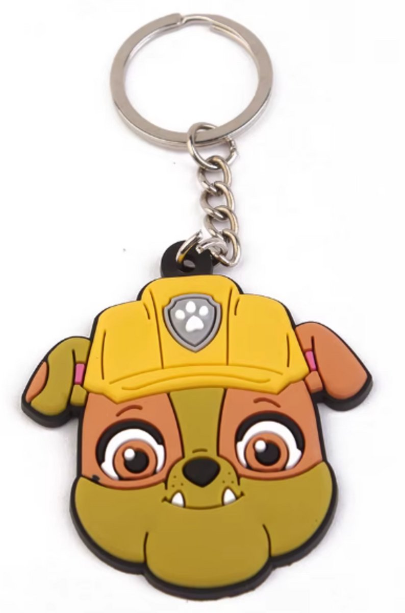 Pradeo - Alternatieve Sleutelhanger Van Paw Patrol - Rubble - Paw Patrol - Hard Siliconen - Cadeau Voor Volwassenen en Kinderen - Geschenk Voor Verjaardagen en Feestdagen - Key Chain