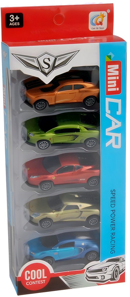 1:64 PULL BACK CAR- 5 pack