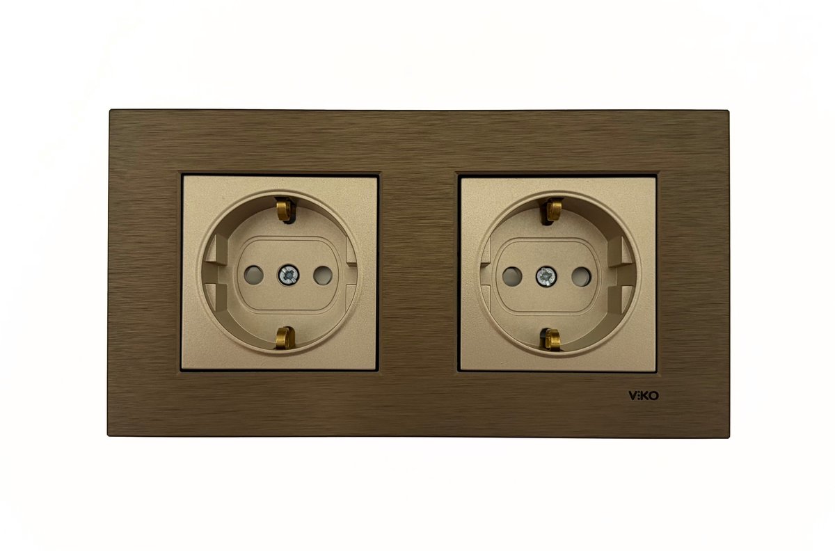 Panasonic Viko [Novella] - Stopcontact Tweevoudig - Metal Bronze/Champagnegoud - Inbouw