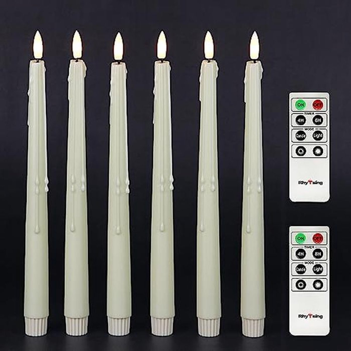 Vlamloze Kaarsen - Dinerkaarsen LED - Sfeervolle Decoratie - Met Timerfunctie - Set van 6 - Natuurwit