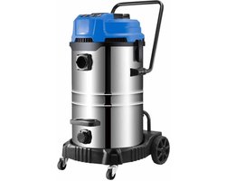 Borg Industriële Bouw Stofzuiger Nat en Droog - 2400 watt - 2 motoren - 80 Liter - RVS - Nat-en Droogzuiger