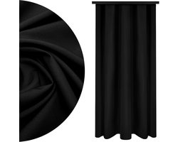 Gordijnstof - Decoratie stof - Ruimte verfraaien - Wasbaar materiaal - 140 x 260 cm - Diep Zwart