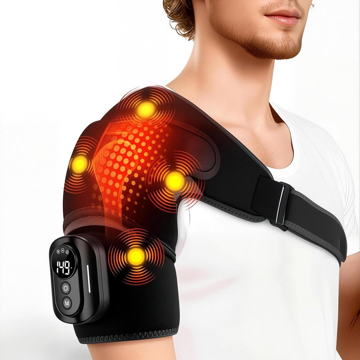 Verwarmde kniebrace - USB-aangedreven verwarmde knieomslag met ingebouwde gaaszak, multifunctioneel kompreskussen met 3 warmteniveaus voor beenpijn, armkuit