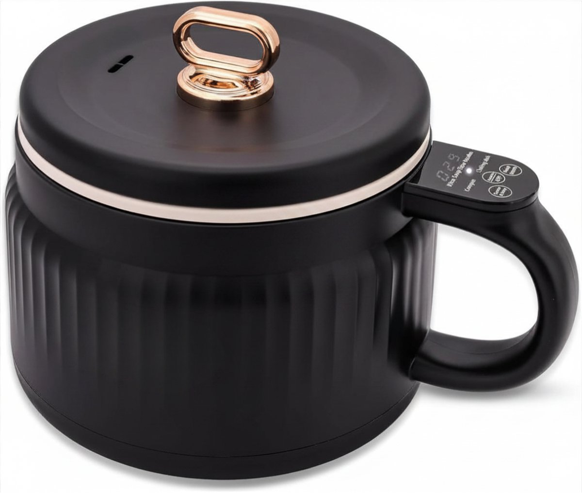 Rijstkoker Klein - Mini Rijstkoker - Kleine Rijstkoker - 6 Kookfuncties - 1,5 Liter - 600W - Zwart