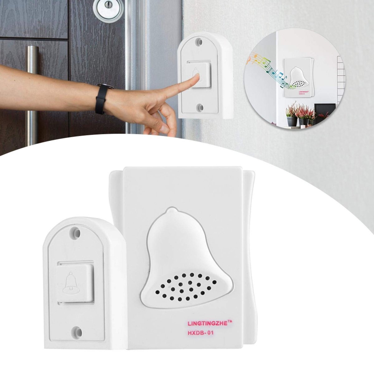 Dailygoods - Deur - Eenvoudig te installeren - Energiebesparend ontwerp - Handig in gebruik - Helder deurbelgeluid - Geschikt voor kantoor - Model...