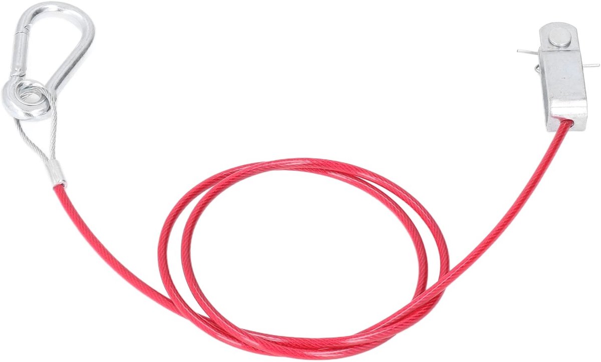 Dailygoods- Veiligheidsbreukkabel Zwaar - Anti-drop Kabel - Roestvrij Staal - Karabijnhaak/Ring - 1 Meter - Duurzaam en Krasbestendig - Trailer Kabel
