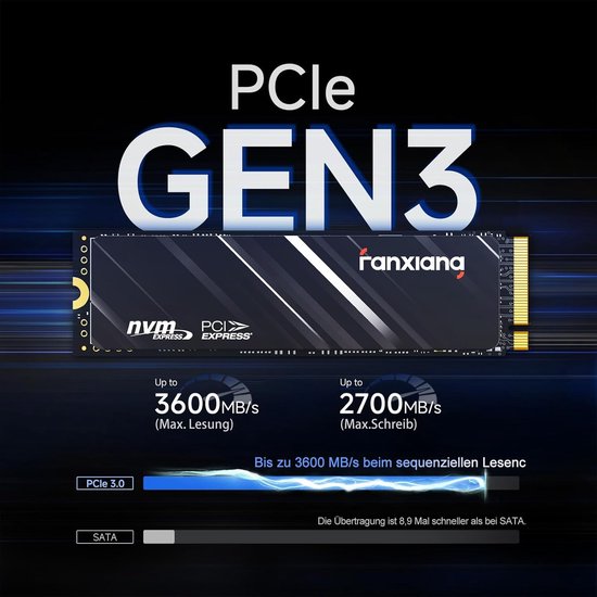 Interne SSD - Harde Schijf - Snelle Dataoverdracht - PCIe Gen3x4 - 4TB - Zwart — afbeelding 3