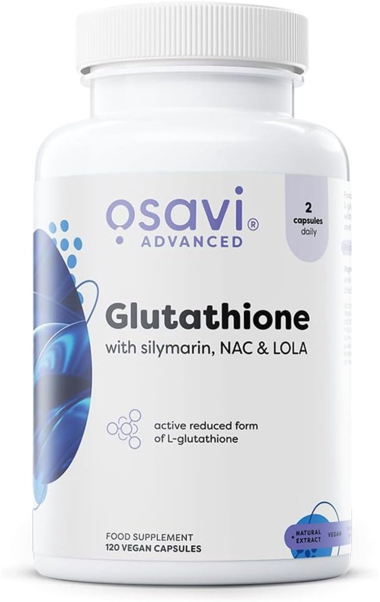Osavi Glutathion Complex - 120 Capsules - Met L-Glutathion, NAC, Silymarine en LOLA - Glutenvrij, Veganistisch en Halalcertificaat