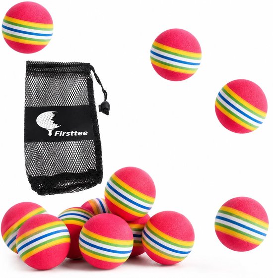 Firsttee - 12 stuks training softballen - GRATIS BALLENNET - Golfballen - Ballen - Golf accessoires - Cadeau - Golftrainingsmateriaal - Sport - Training - Golfset - Indoor - Golfswing - Trainingsmaterialen - Geschikt voor golfnet - Golfbal - Tees van Firsttee — afbeelding 4