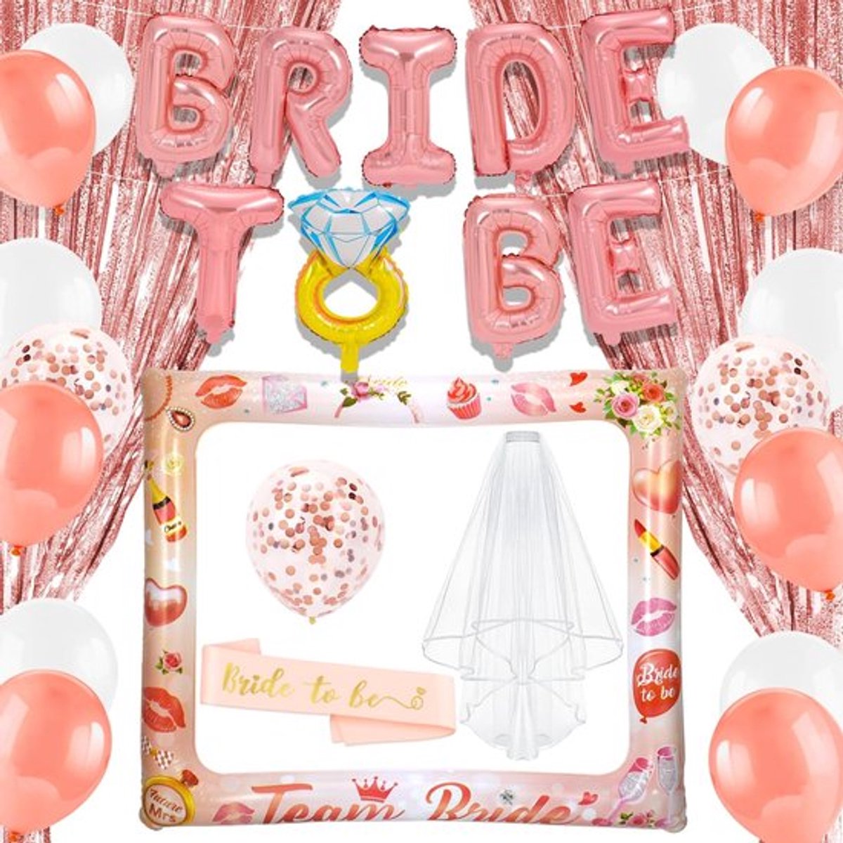 Dailygoods- Hen Party Decoraties Set - Bride to Be Sjerp/Sluier