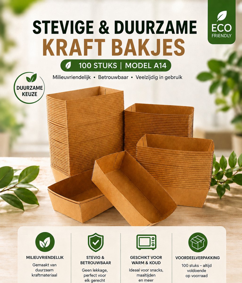 Snackbak A14 - 100st. - bruin - kraft - 150x85x43mm - IMES PACK