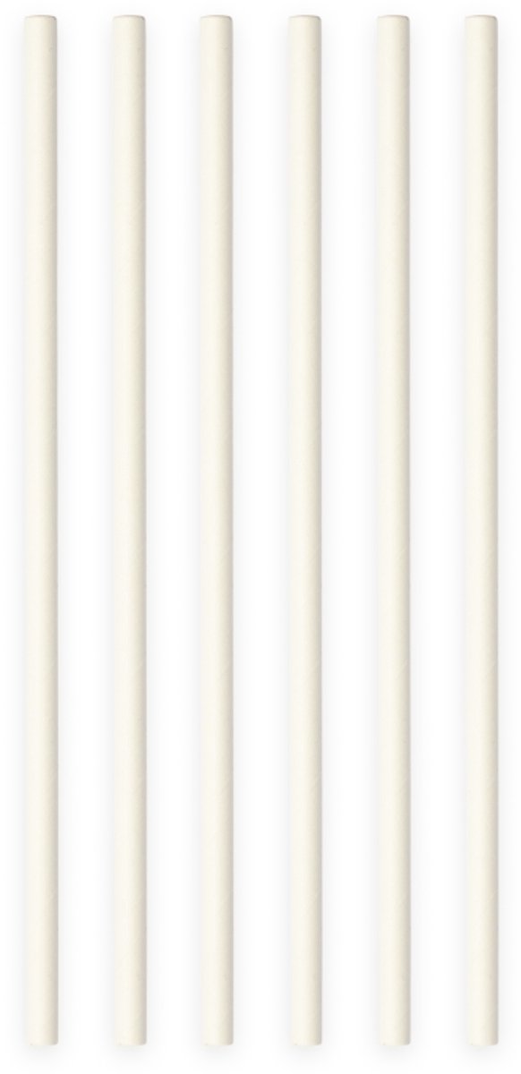 200 Papieren Rietjes Effen Wit - 6mm x 197mm - Voordeelverpakking (200 stuks) - Bruiloft, chique borrel & catering drinkrietjes