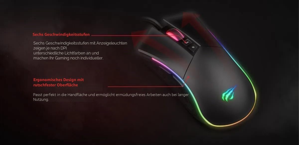Havit Bedrade Gaming Muis - 7200DPI RGB Ergonomisch thumbnail 4