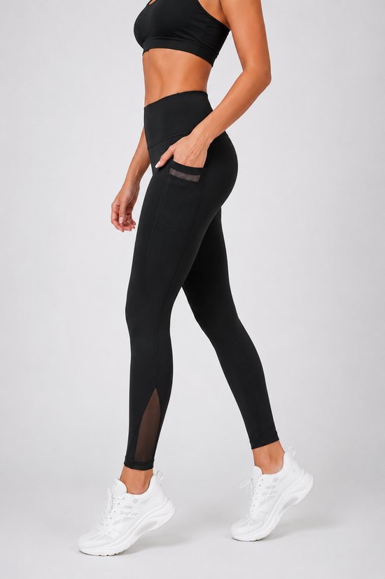 SparkNine Meshtone Sportlegging - XXL - zwart - mesh details & handige zakken - sportbroek - ademend & stijlvol - elastisch - squatproof van Merkloos — afbeelding 2