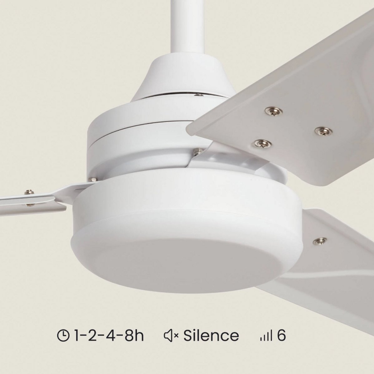 Fantiluxe - Kallberg - Plafondventilator zonder lamp - Wit - Ø105cm - Plafond ventilator - Afstandsbediening - Slaapkamer thumbnail 3