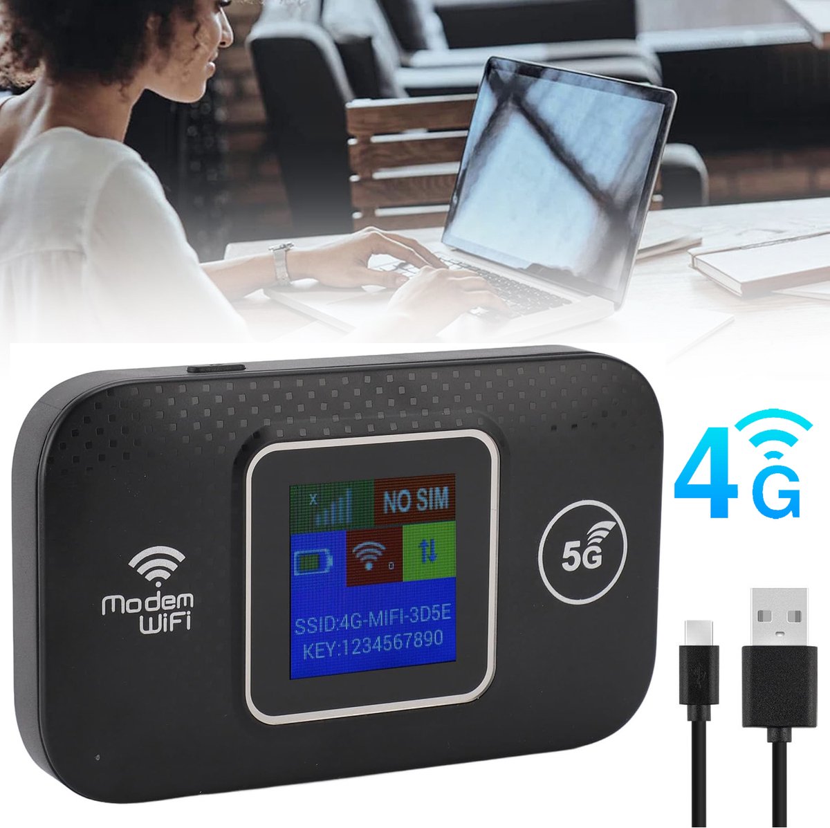 4G LTE Mobiele WIFI-Router - 150 Mbps Draagbare Reis-Hotspot - Draadloze Internetrouterapparaten - Verbind Tot 10 Apparaten - Met SIM-Kaartsleuf