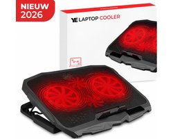 Universele Laptop Cooler met 4 krachtige ventilatoren - Verstelbaar - Tot 17 inch - Laptop standaard - Cooling pad