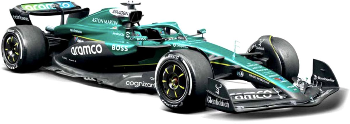 Bburago Aston Martin Amr 25 - Modelauto - Schaal 1:43 - Donker Groen/Zwart/Geel