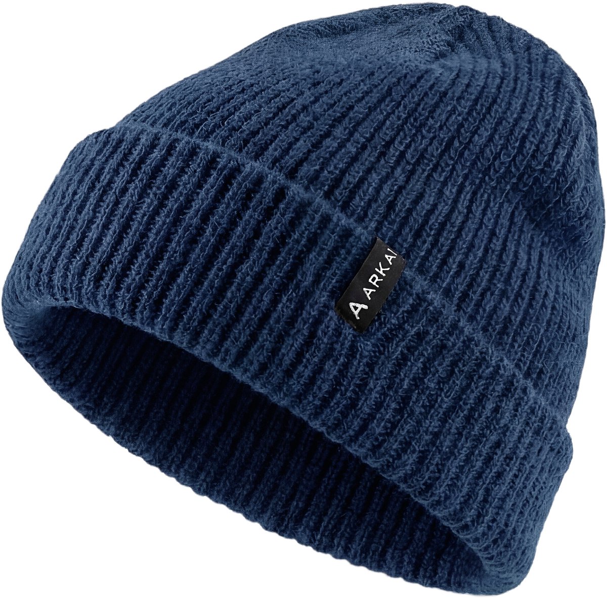 Nordic | Donkerblauwe geribde beanie in vissersstijl