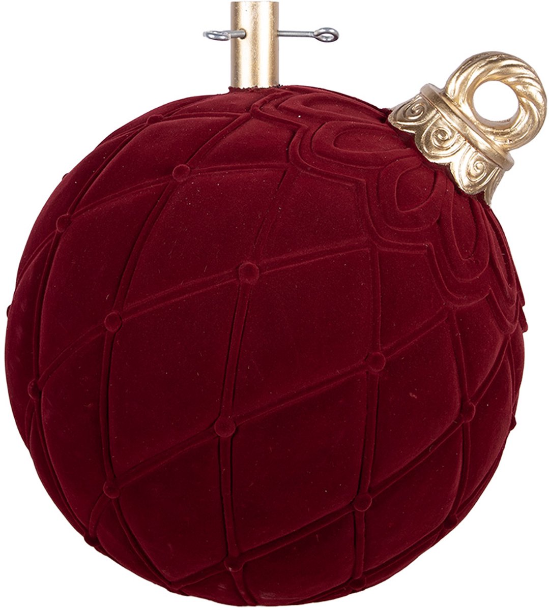 Clayre & Eef Kerstboom Standaard Kerstbal 42x40x43 cm Rood Keramisch materiaal
