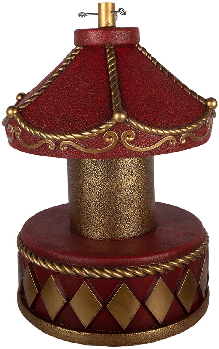 Clayre & Eef Kerstboom Standaard Draaimolen Ø 52x73 cm Rood Keramiek