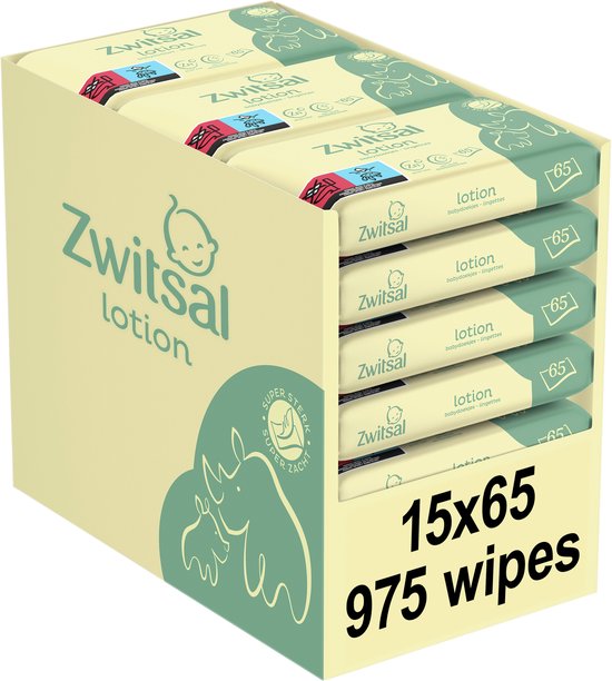 Zwitsal - Billendoekjes - Lotion - 975 doekjes (15x65) - Voordeelverpakking