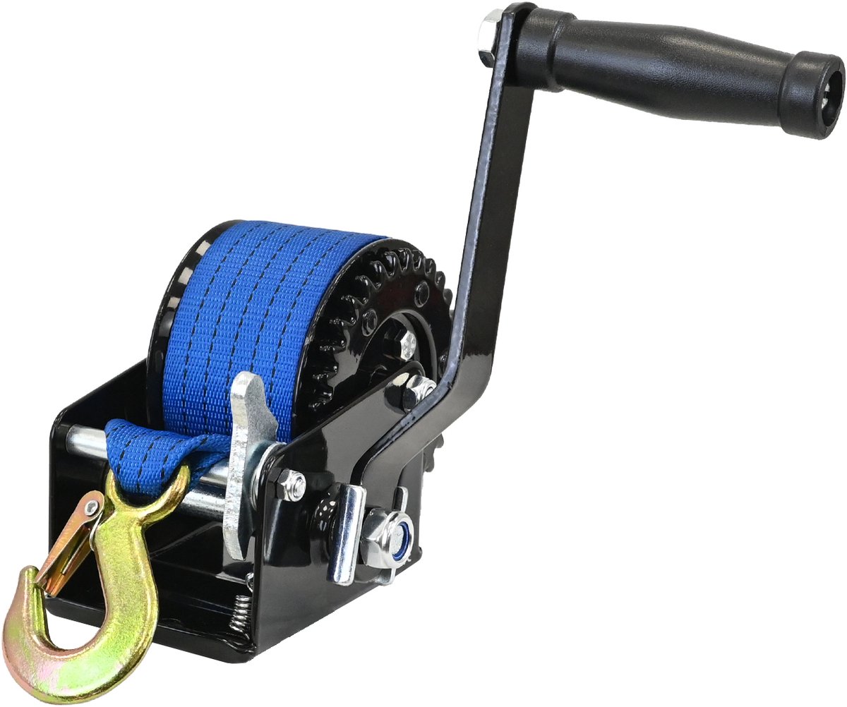 TRUTZHOLM Riemlier 360kg - Handlier met Band 8m x 5cm - Bootlier Aanhangerlier met Lasthaak & Ergonomische Handzwengel