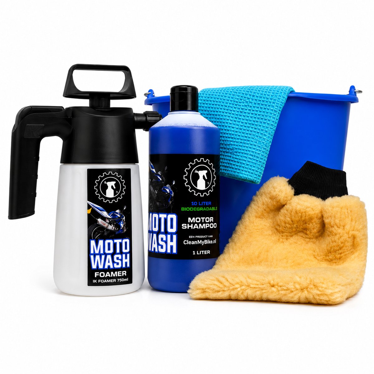 MotoWash Bucketset - Compleet poetspakket voor jouw motorfiets!