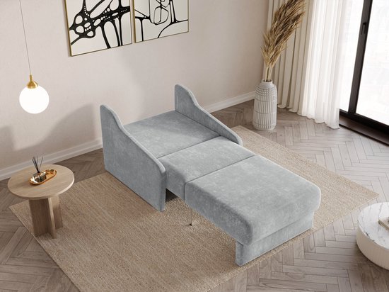 Fauteuil Met Slaapfunctie Slaapbank Ban Fly 80 Fauteuil Slaapbank - Armstoel - Kinderbed - Compact en Comfortabel - 1-zits - Vibe 86 (Lichtgrijs) van AJE Meubles B.V. — afbeelding 4